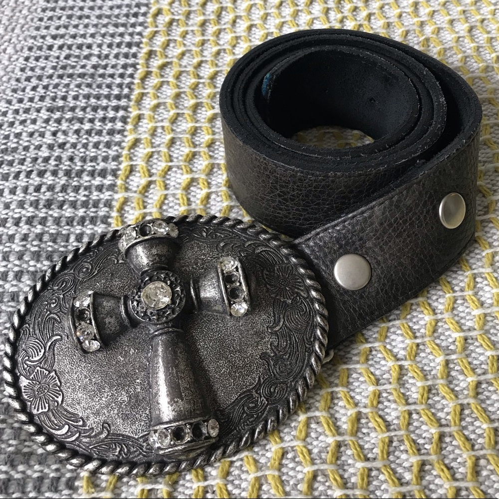 Crystal cross statement belt